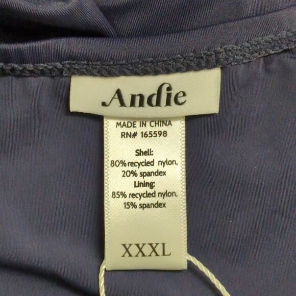 NWT Andie Navy Recycled Stretch Comfortable Malibu One-Piece Swimsuit XXXL - Picture 5 of 8